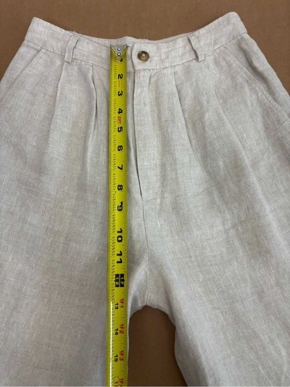 Reformation Mason Linen Pant in Oatmeal Size 0